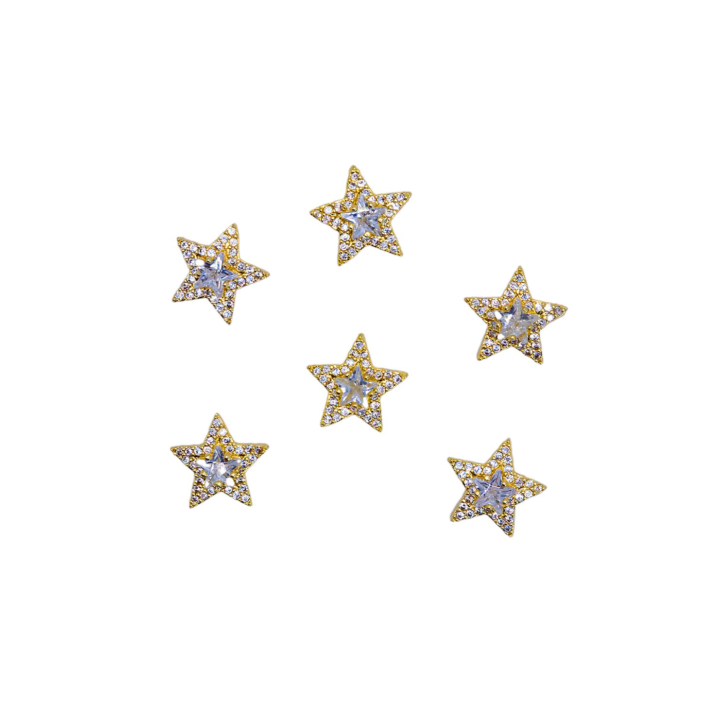 Small Gold Diamond Star Charm