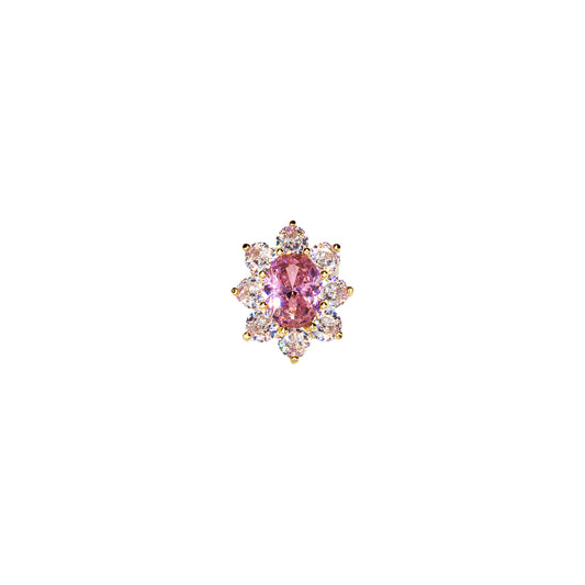 Gold Pink Diamond Flower