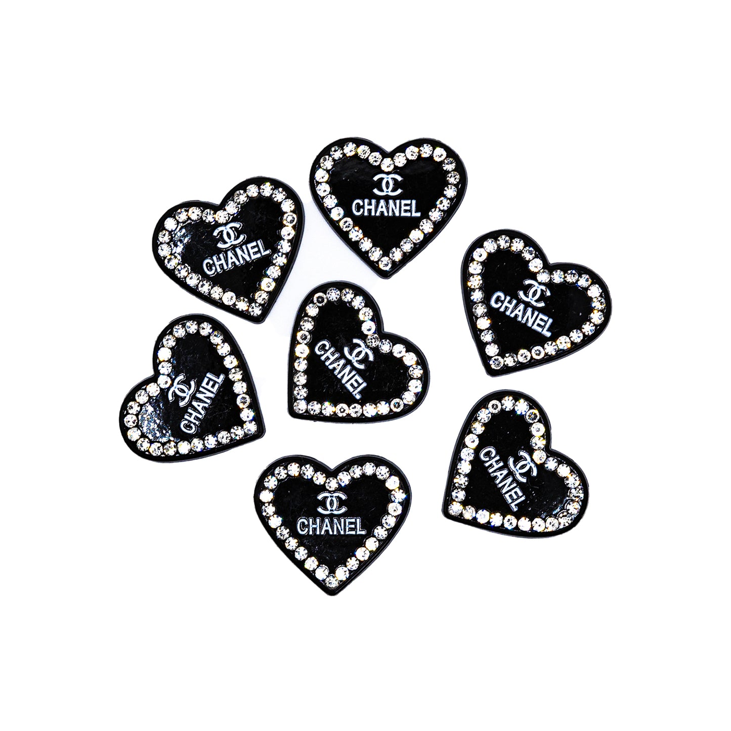 Black CC Heart Sparkle Jewel