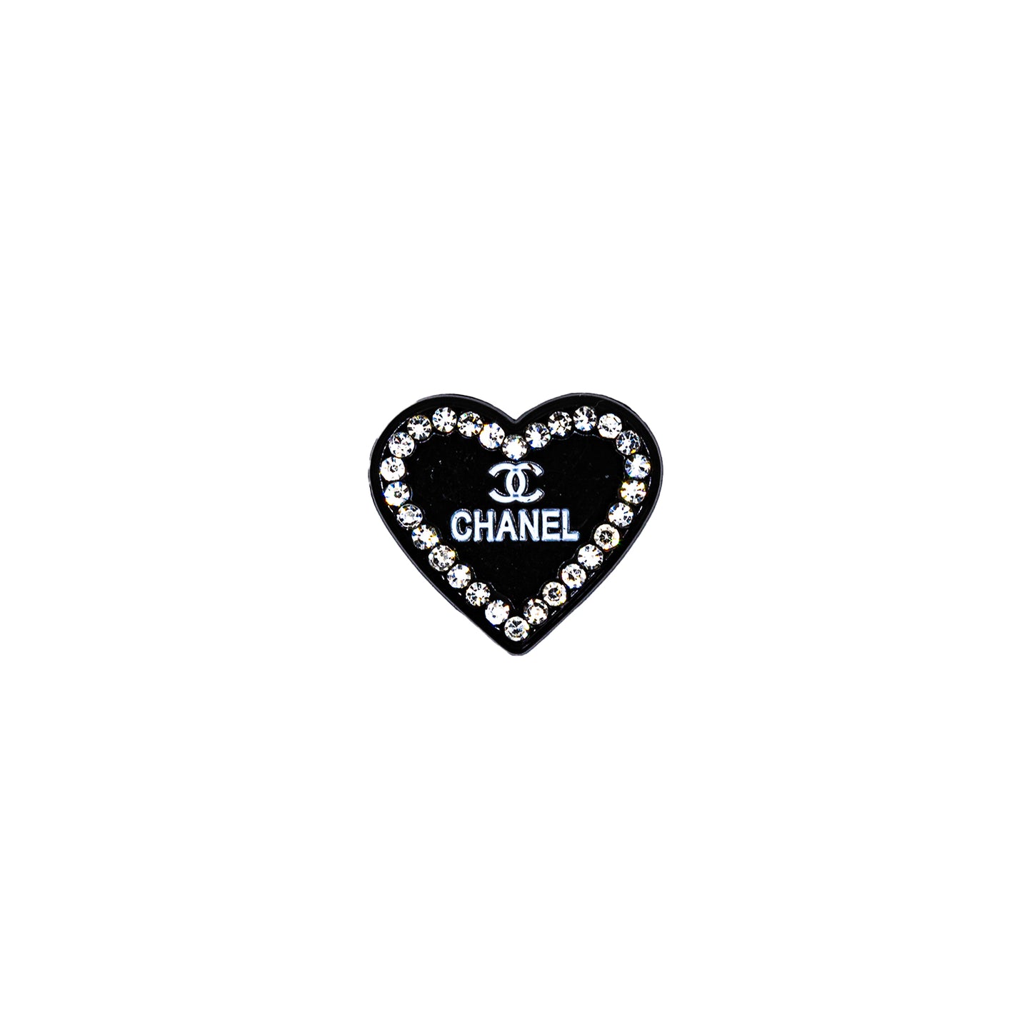 Black CC Heart Sparkle Jewel