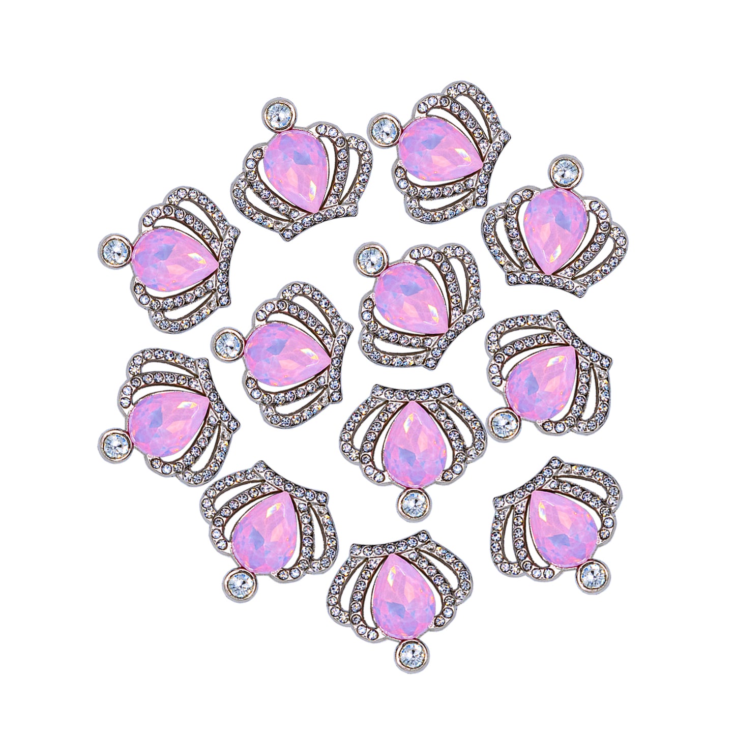 Crown Pink Stone Charm