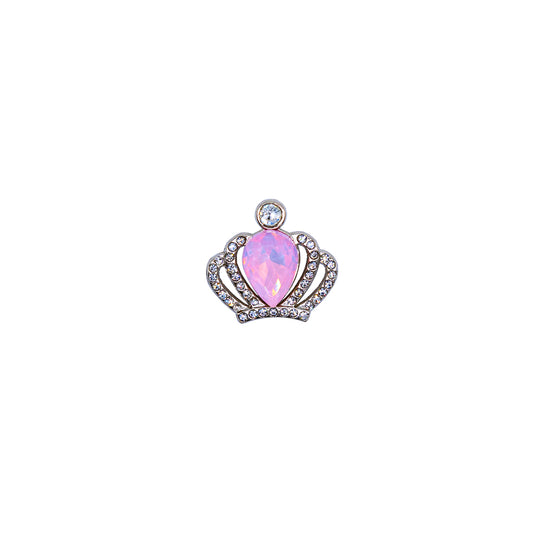 Crown Pink Stone Charm