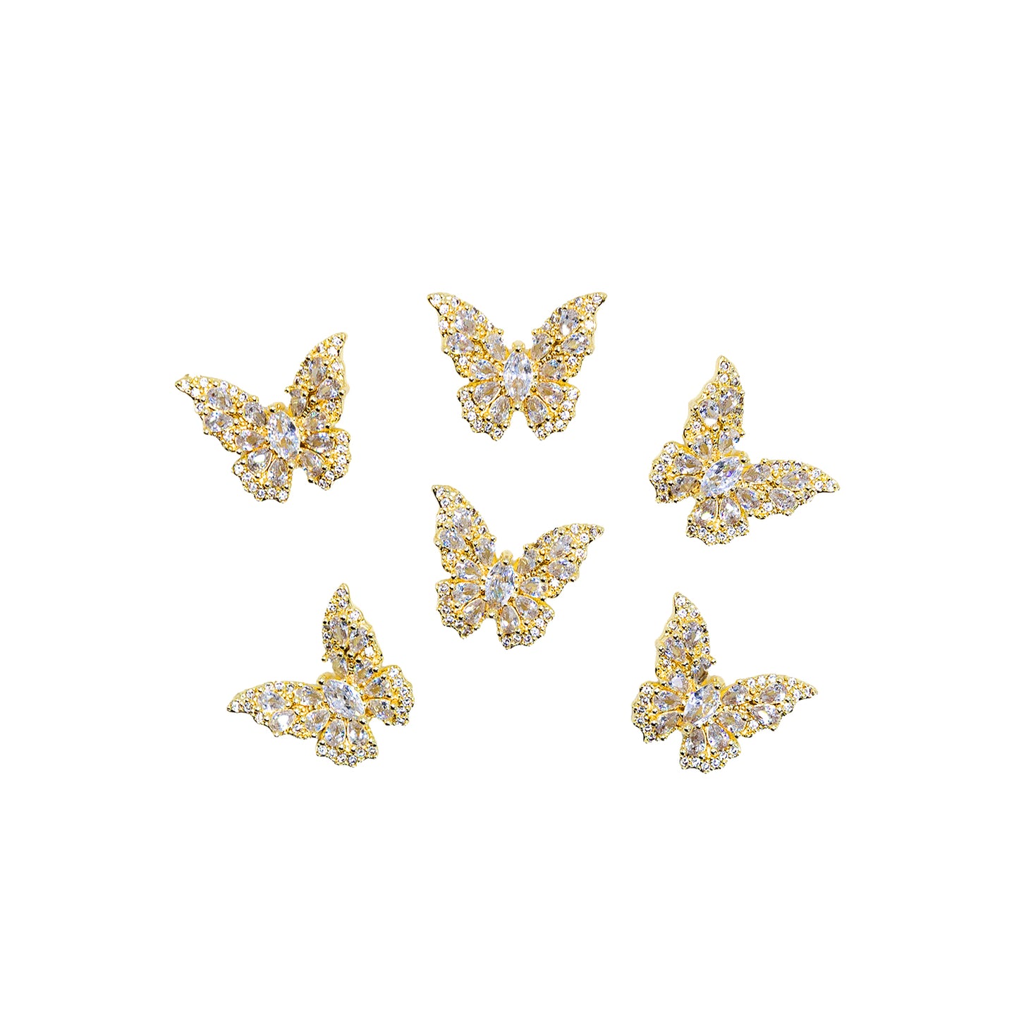 Crystal Gold Butterfly Charm