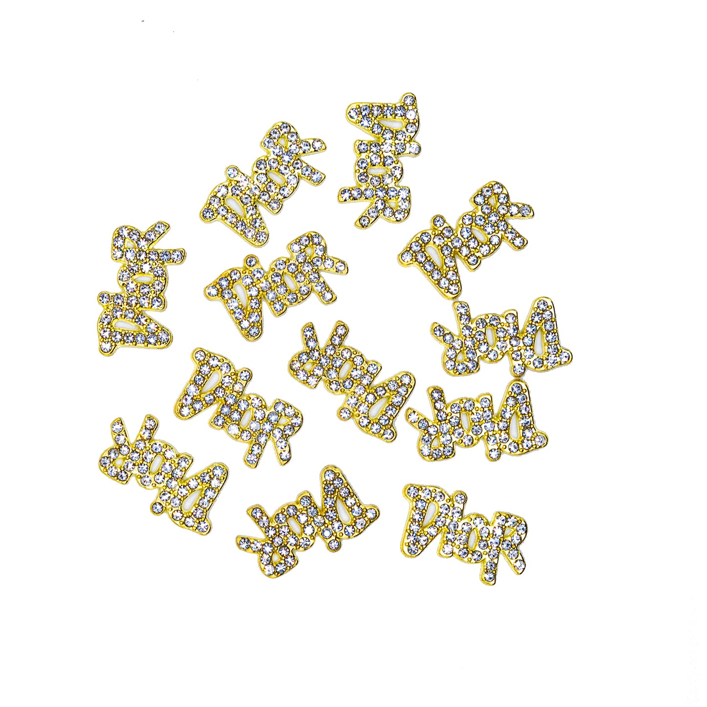 Designer Lettering Gold Diamond Charm