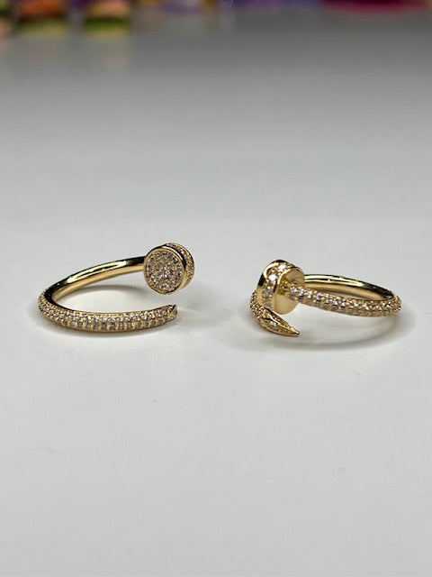 Gold Adjustable Nail Ring