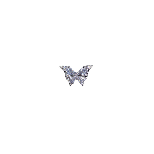 Silver Crystal Butterfly Charm