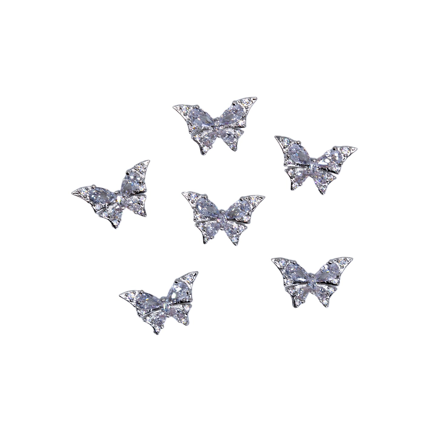 Silver Crystal Butterfly Charm