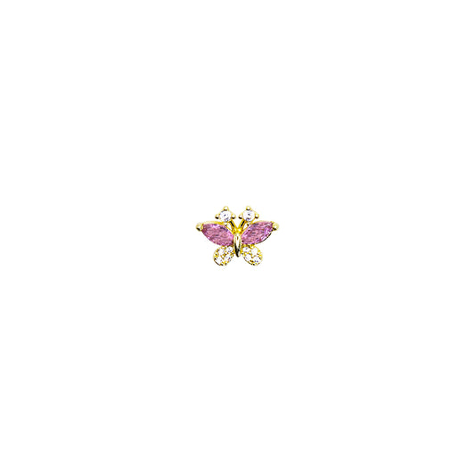 Small Pink Crystal Butterfly Charm