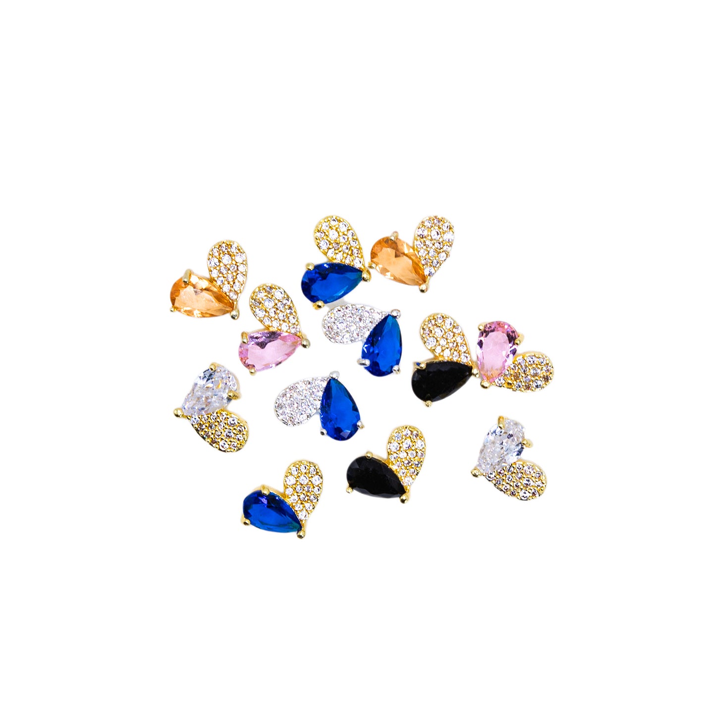 Assorted Color Gem Hearts #1