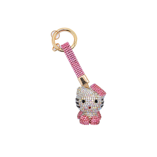 Pink Kitty Strap Keychain