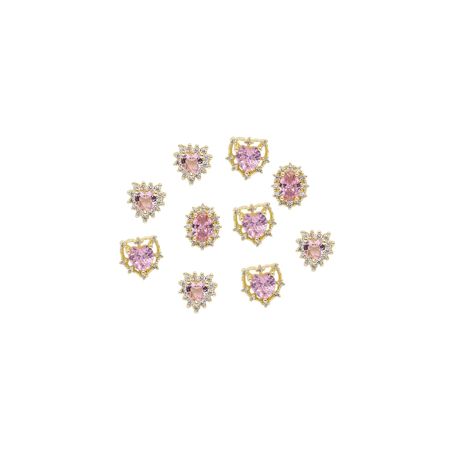 Gold Pink Crystal Assorted Gems