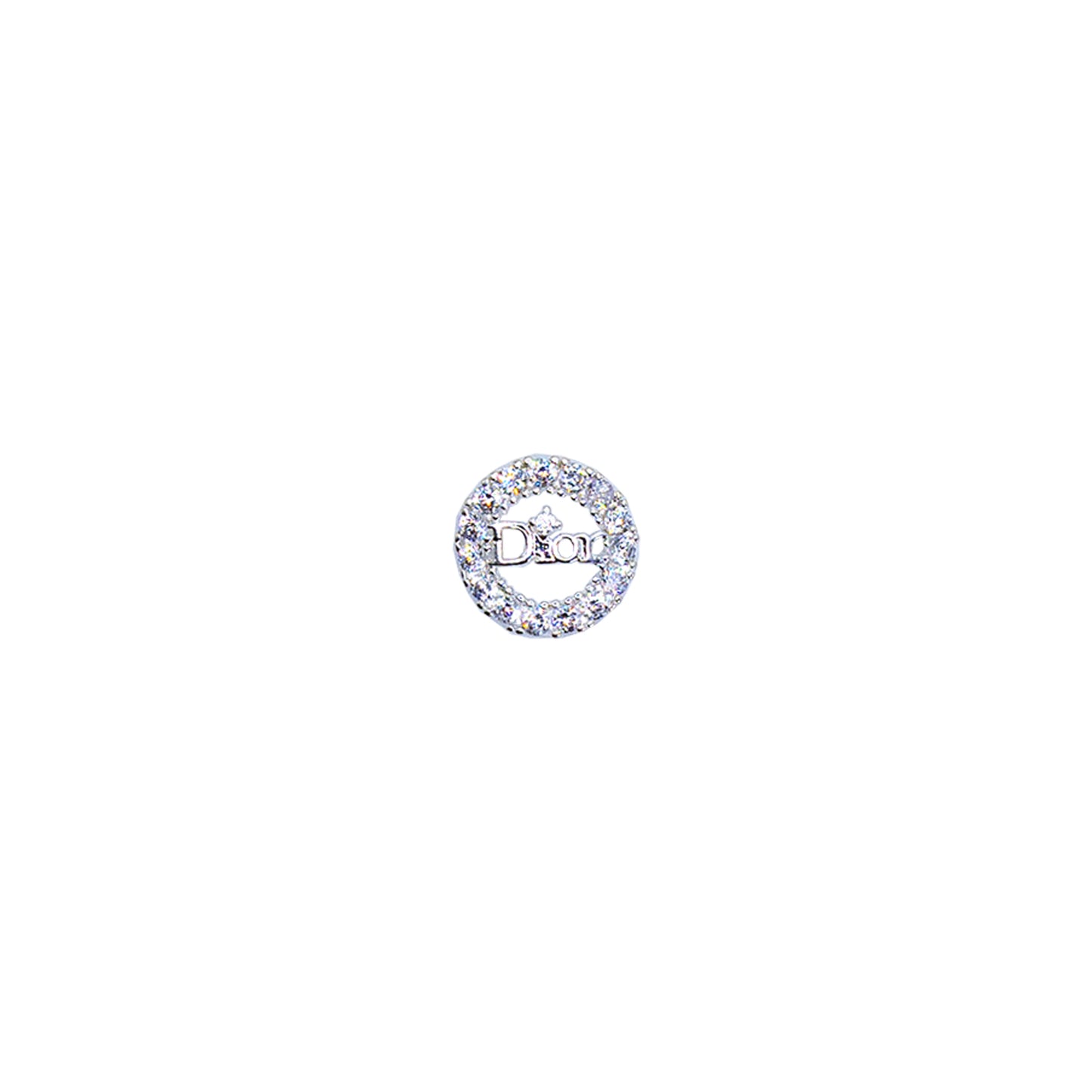 Small DIOR Silver Circle Charm