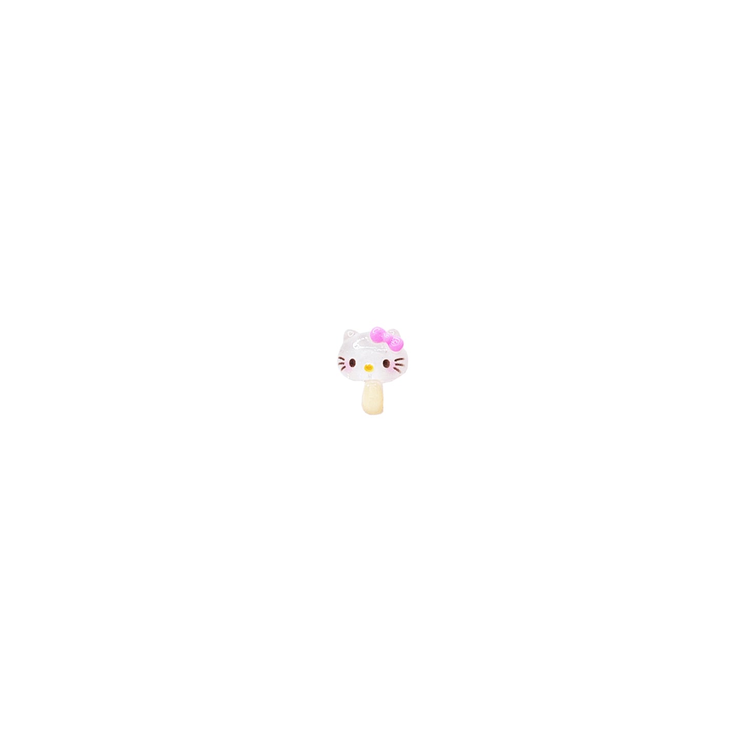 Small Transparent Kitty Pink Bow Gem